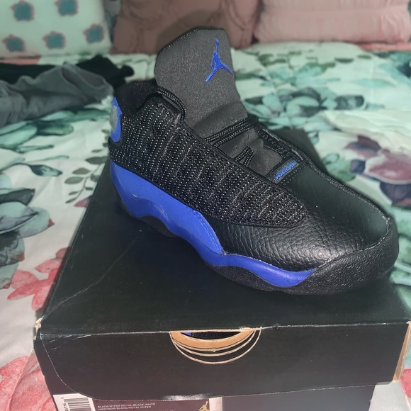 BRAND NEW TODDLERS AIR JORDAN RETRO 13 BLACK/UNIVERSITY BLUE - Picture 3 of 3